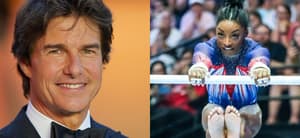 Tom Cruise (left) Simone Biles (right)