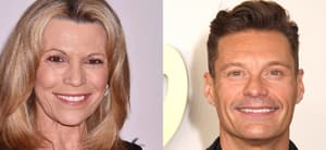 Vanna White smiling (left) Ryan Seacrest smiling (right)