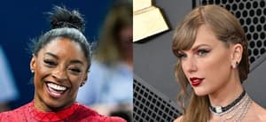 Simone Biles (left) Taylor Swift (right)