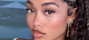 Jordyn Woods poses close up