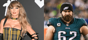 Taylor Swift and Jason Kelce banner