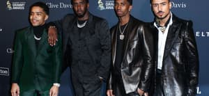 Diddy and his sons at The Recording Academy And Clive Davis' 2020 Pre-GRAMMY Gala