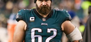 Jason Kelce on the field in 2021
