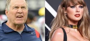 Bill Belichick (left) Taylor Swift (right)