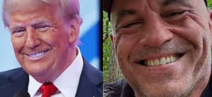 Donald Trump (left) Joe Rogan (right)