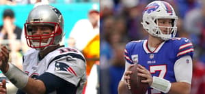 Tom Brady (left) Josh Allen (right)