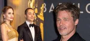 Angelina Jolie and Son Knox, Brad Pitt, photo collage