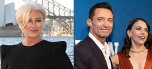 Deborra-Lee Furness, Hugh Jackman, Sutton Foster photo collage