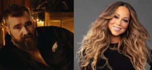 Jason Kelce (left) Mariah Carey (right)