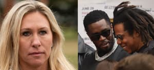 Marjorie Taylor Greene, Diddy, Jay-Z, photo collage