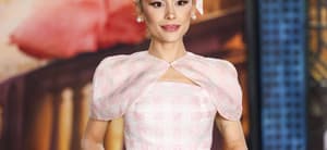 Ariana Grande Butera wearing custom Thom Browne arrives at the Los Angeles Premiere Of Universal Pictures' 'Wicked'