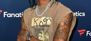 Travis Scott at Michael Rubin's Fanatics Super Bowl Party