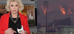 Joan Rivers (left) California wildfires (right)