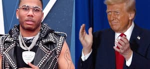 Nelly (left) Donald Trump (right)