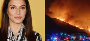 Whitney Cummings (left) Wildfires in California (right)