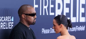 Kanye West and wife Bianca Censori on the 2025 Grammy Awards red carpet