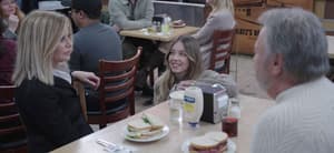 Sydney Sweeney, Meg Ryan and Billy Crystal share some laughs while filming their When Harry Met Sally fake orgasm scene re-make for Hellmanns Super Bowl ad