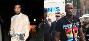 Side by side of Chad Johnson and Travis Kelce.