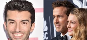 Justin Baldoni (left) Ryan Reynolds and Blake Lively (right)