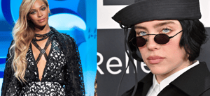 Side by side of Billie Eilish and Beyoncé.