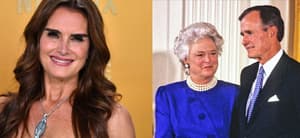Brooke Shields (left) Barbara Bush and George H.W. Bush (right)