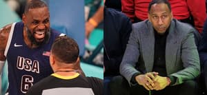 Side by side of Stephen A. Smith and LeBron James