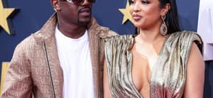 Ray J and Princess Love posing together on the red carpet during the BET Awards.