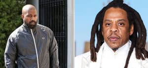Photo collage of Jay-Z and Kanye West.