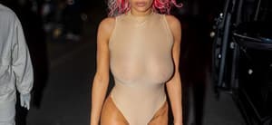 Bianca Censori turns heads in striking pink hair after the Prototype Show in Paris. 19 Jun 2024 Pictured: Bianca Censori. Photo credit: Aissaoui Nacer / MEGA TheMegaAgency.com +1 888 505 6342 (Mega Agency TagID: MEGA1155793_002.jpg) [Photo via Mega Agency]