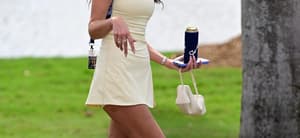 DORAL, FL - APRIL 06: Paulina Gretzky is seen, watching her husband, Dustin Johnson play in LIV Golf Miami on April 06, 2025, at Trump National Doral in Doral, FL. 07 Apr 2025 Pictured: Paulina Gretzky. Photo credit: Michele Eve Sandberg/MEGA TheMegaAgency.com sales@mega.global (Mega Agency TagID: MEGA1293327_005.jpg) [Photo via Mega Agency]