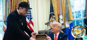 Elon Musk and Donald Trump at the Oval Office
