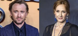 Tom Felton (left) JK Rowling (right)