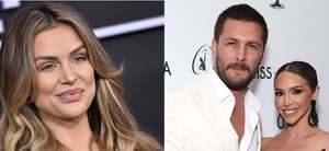 Lala Kent at left; Brock Davies and Scheana Shay together at right