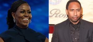 Michelle Obama (left) Stephen A. Smith (right)