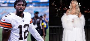 Photo collage of Angel Reese and Shedeur Sanders.