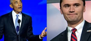 Photo collage of Barack Obama and Charlie Kirk.