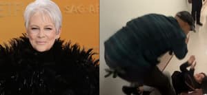 Jamie Lee Curtis (left) ICE agent (right)