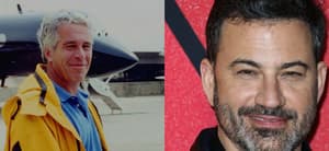 Jeffrey Epstein (left) Jimmy Kimmel (right)