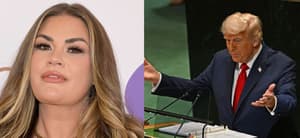 Photo collage of Brittany Cartwright and Donald Trump.