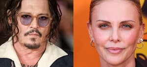 Johnny Depp and Charlize Theron collage