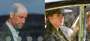A photo collage of Prince William and Princesses Eugenie and Beatrice