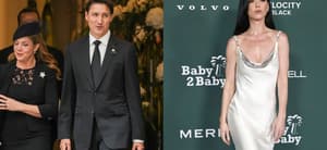 A photo collage of Sophie Trudeau and Justin Trudeau with Katy Perry