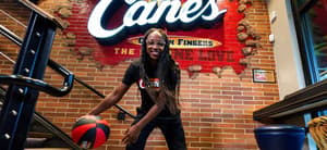 Jackie Young at Raising Cane's in Vegas