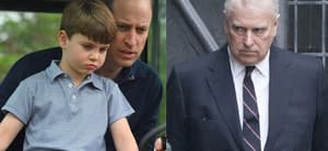 Prince Louis and Prince William, Prince Andrew photo collage