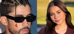Bad Bunny and Sophie Rain collage