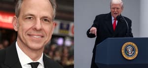 Photo collage of Donald Trump and Jake Tapper.