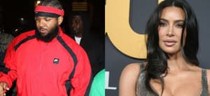 Photo collage of Kim Kardashian and The Game.