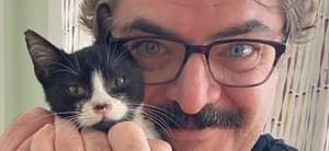 Steven W. Bailey selfie with his cat
