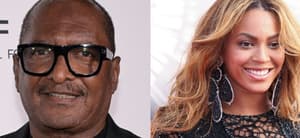 Photo collage of Beyoncé and her dad, Mathew Knowles.