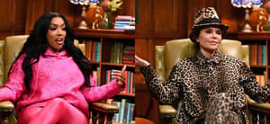 Photo collage of Porsha Williams and Lisa Rinna.